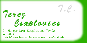 terez csaplovics business card